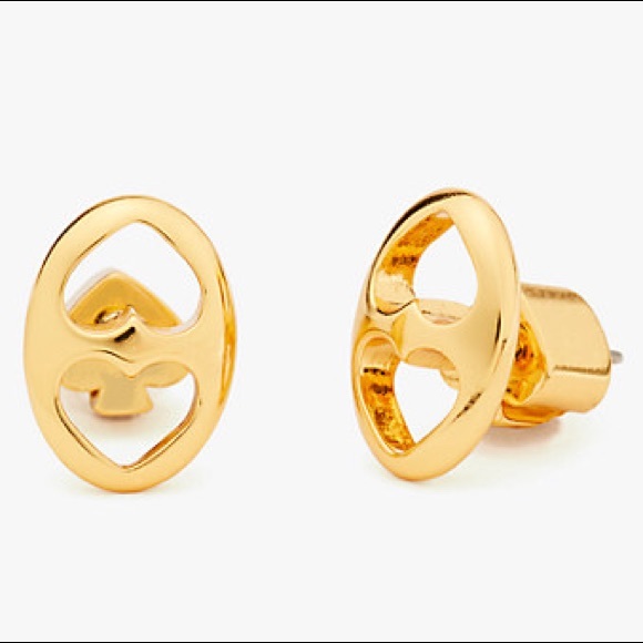 KATE SPADE NWT Gold Duo Heart Link Stud Earrings NWT - Picture 4 of 10